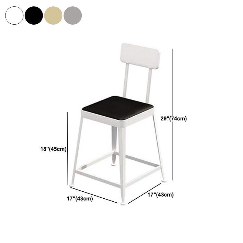 Glam Metal Stool Kitchen 4 Legs Counter Stool in Matte Finish