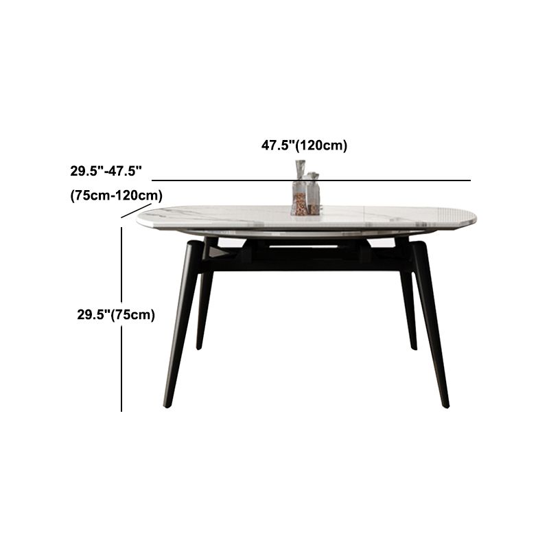White Stone Dining Site Table Modern Round 4 Legs Dining Table