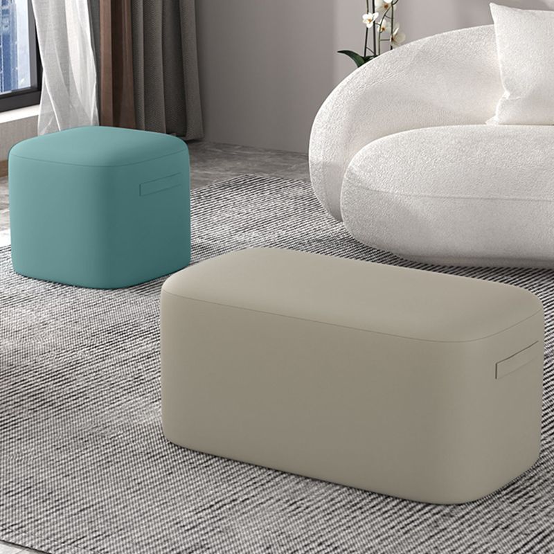 Trendy Square Leather Ottoman Plain Waterproof Indoor Foot Cube Ottoman Stool