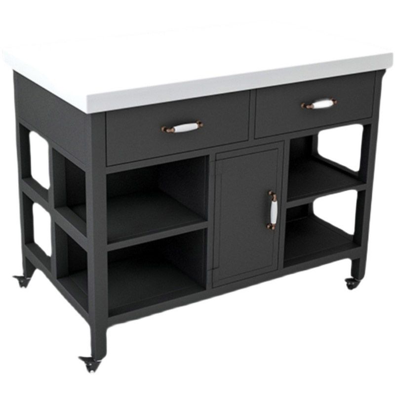 Rectangular Kitchen Trolley Modern Dining Room Prep Table with Drawer