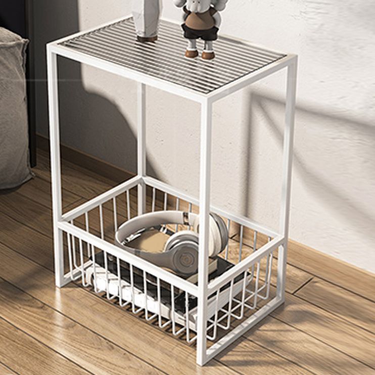 Modern Frame Coffee Cocktail Table Rectangular Glass Top Cocktail Table