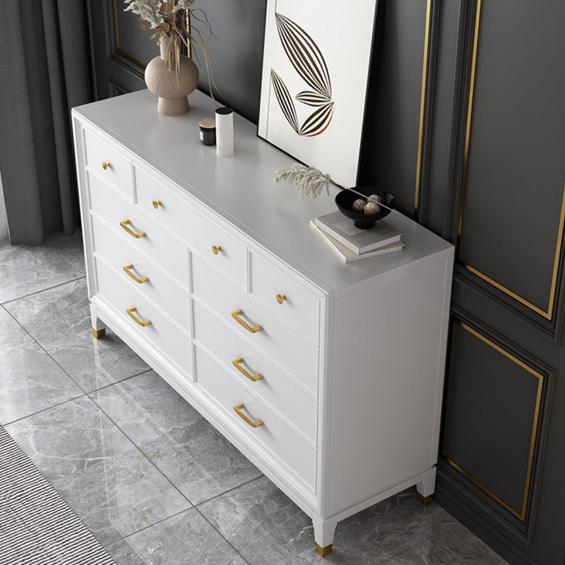 Ultra-Modern Double Dresser White Storage Chest Dresser for Bedroom