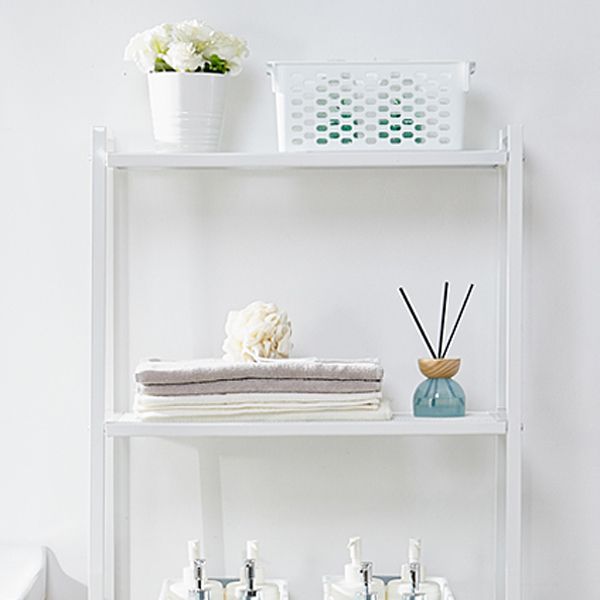 Contemporary Open Ladder Bookshelf Metal Vertical Bookshelf for Home