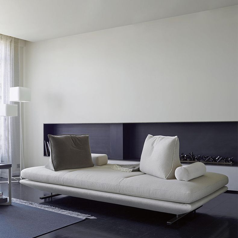Contemporary Upholstered Solid Color Chaise Chair with Metal Legs