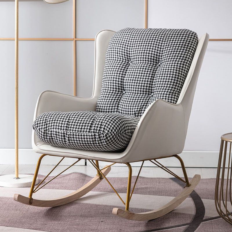 Luxurious Recliner Living Room Lazy Fabric Soft Upholstered Rocking Chairs