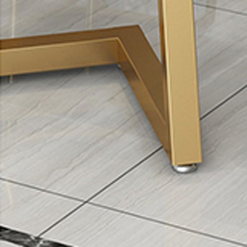 Glam Style Table Faux Marble Rectangle Table with Metal Legs for Home Use
