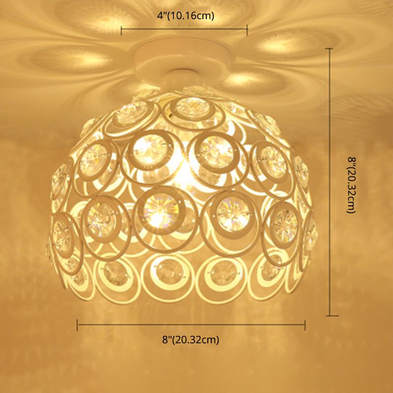 Plafón de techo redondo para pasillo, luz empotrada de cristal, estilo nórdico, 1 luz, color blanco