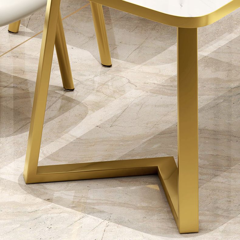 Standard Sintered Stone Top Dining Set with 2 Gold Metallic Legs for Dining Furniture