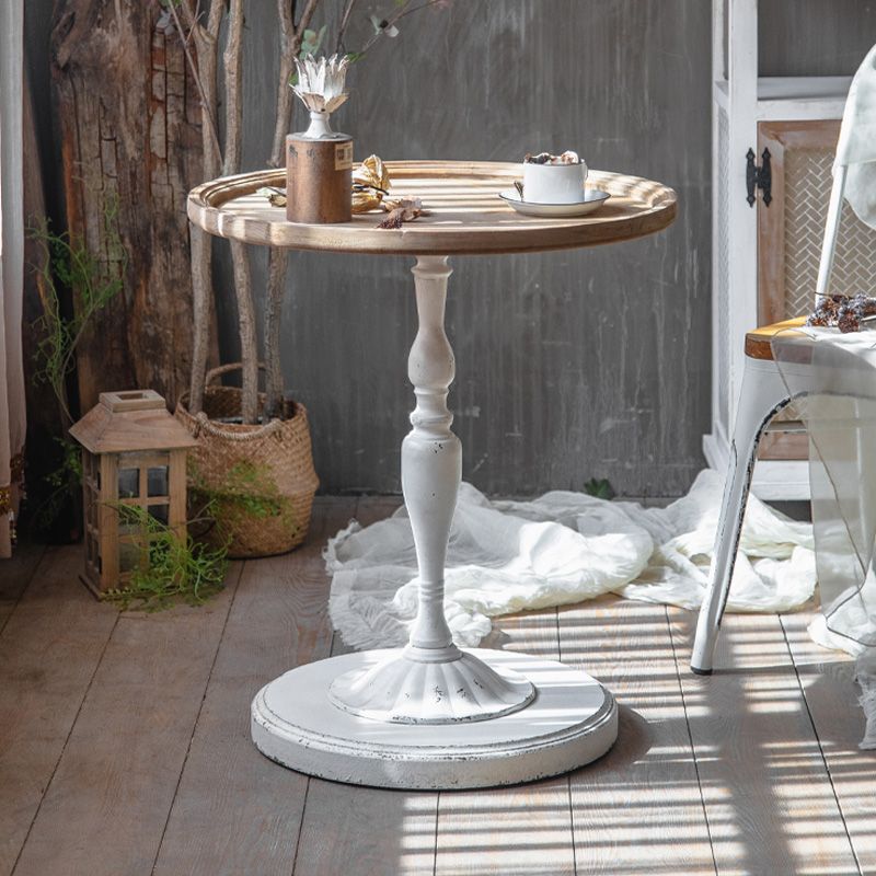 19" Wide French Country Side Table Round Accent Side Table for Bedroom