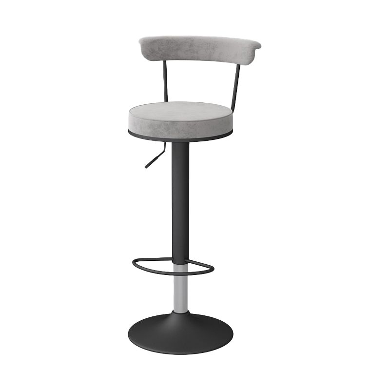 Glam Liftable Backrest Counter Stool Steel Kitchen Bar Stool with Cushion and Pedal
