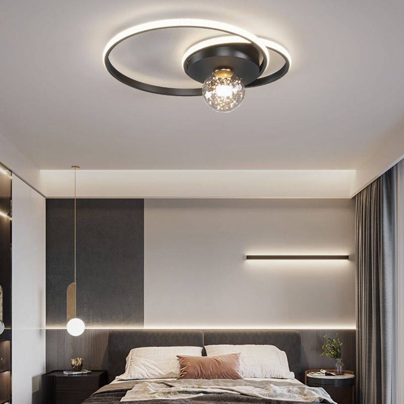 Modern Style Linear Shape Ceiling Fixtures Metal 3 Light Flush Ceiling Light Fixtures