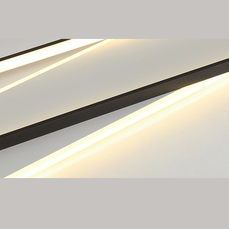 Luminaire de plafond rectangulaire noir-blanc, luminaire encastré en acrylique à LED Simple