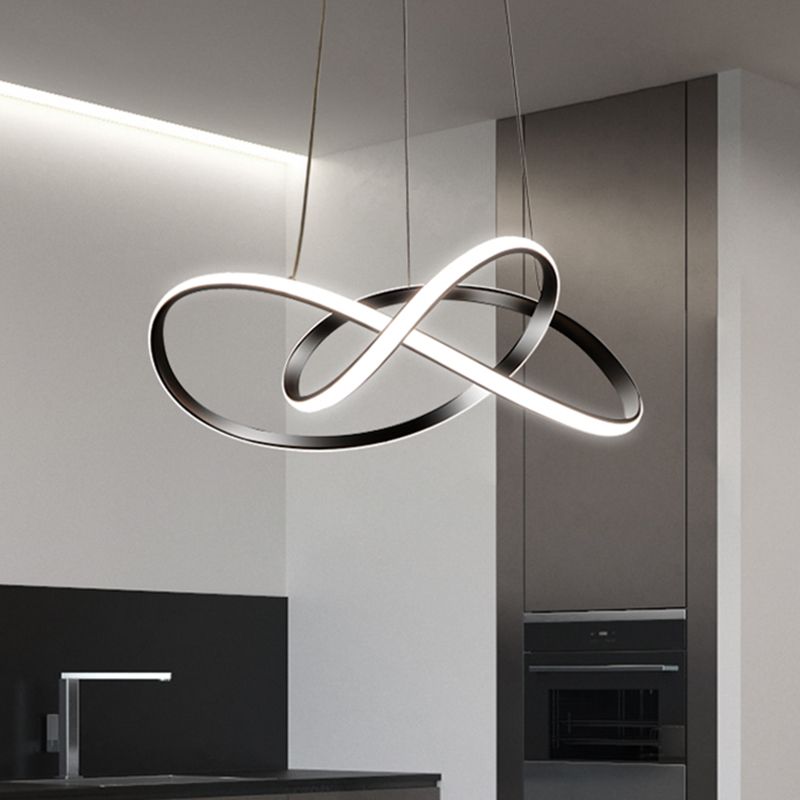 Lampadario a soffitto annodante Minimalista Metallic LED Restauranti Dropserve in nero
