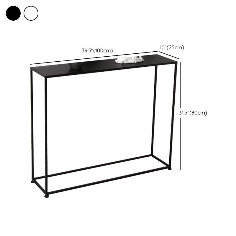 Iron Rectangle Console Table Modern Frame Base Accent Table for Hall