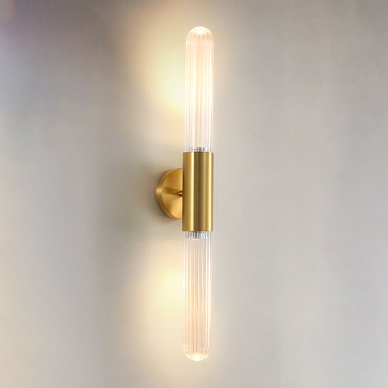 Modern Style Cylinder Vanity Light 2 Lights Metal Vanity Lamp for Shower Room