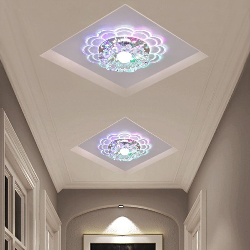 Effacer le voyant de fleur de Blossom Mount Modern Crystal Flushmount Ceiling Light for Entryway