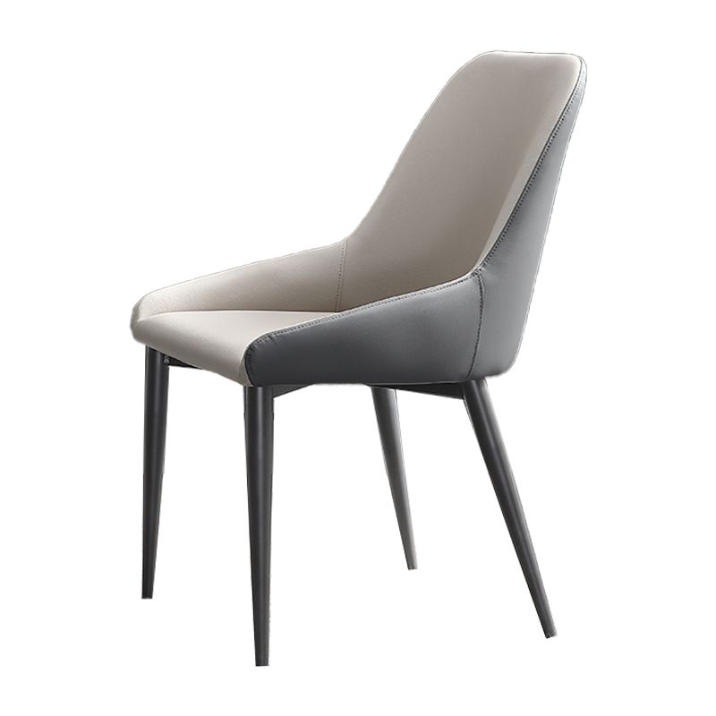 Contemporary Dining Chair Arm Side Chair for Kitchen with Metal Legs