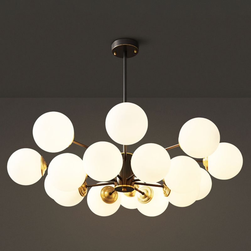 Forme sphérique en verre Sanging Chandelier Modern Style Multi Light Hanging Mount Fixture