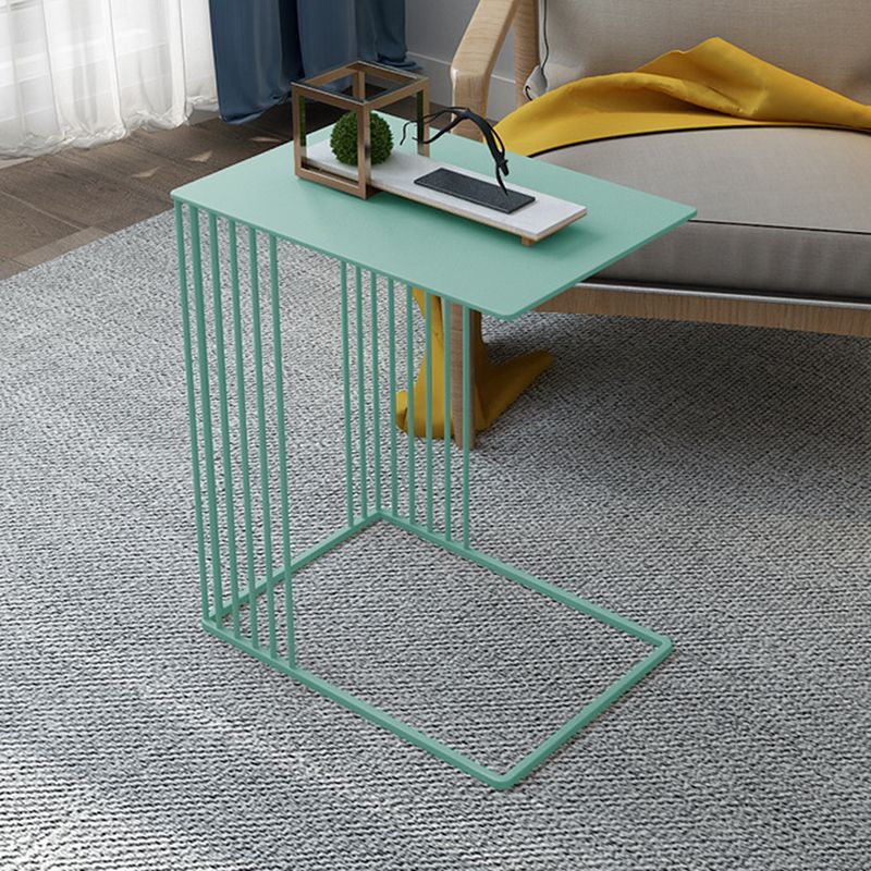 Mid-Century Rectangular Side Table Metal C Side Table, 23.2" Tall