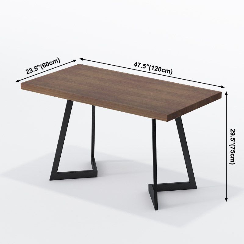 Industrial Brauner Esstisch Massivholz Tisch mit Metallbasis für Esszimmer
