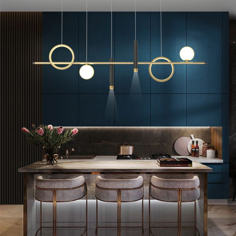 6-Light Contemporary Pendant Lights Geometry Metal Pendant Light Fixtures