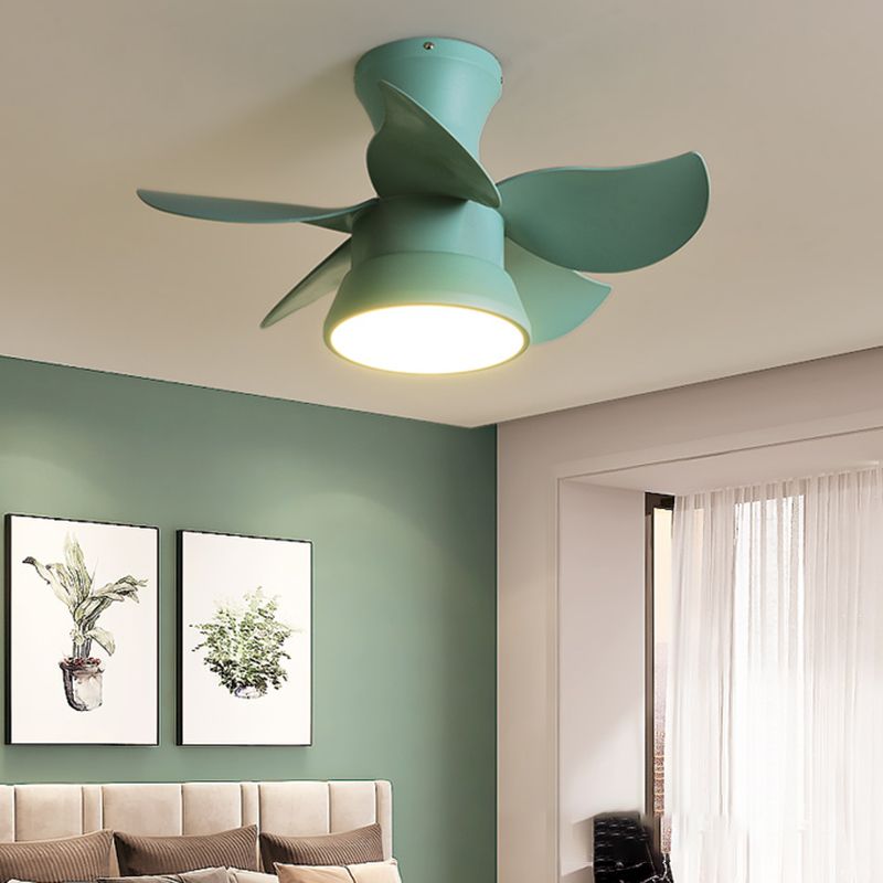 Metal Ceiling Fan Light Modern Style 1 Light Ceiling Fan Light for Children's Room