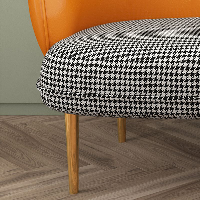 Contemporary Curved Sofa Sloped Arm Sofa with Storage Tray for Living Room