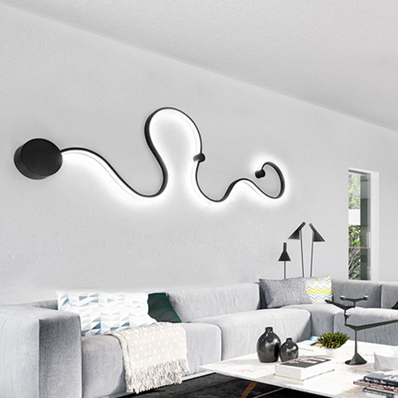 Curve Sconce Light Fixture Modern Minimalist Style Acrylic 1 Light Sconces