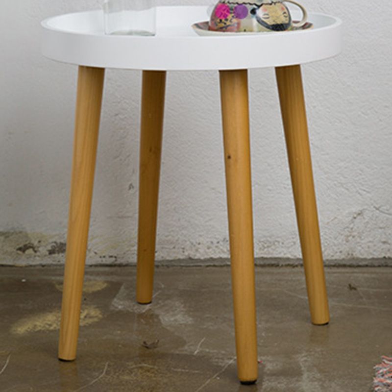 19.69 inch Wide Scandinavian Sofa Side Accent Table Wooden 3 Legs Round Side End Table