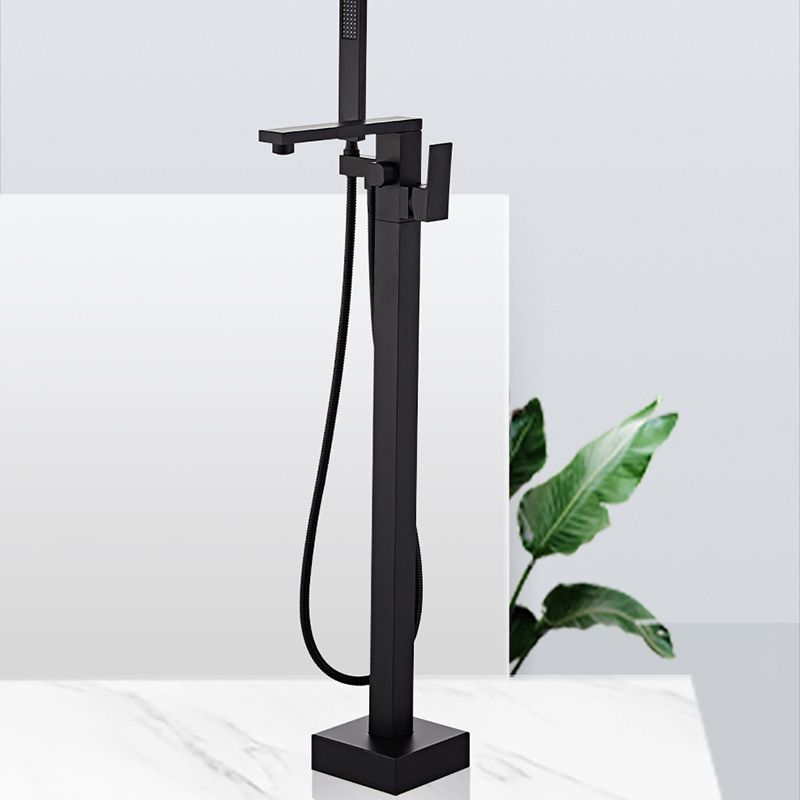 Modern Floor Mounted Freestanding Faucet 1-Handle Fixed Bath Filler Trim
