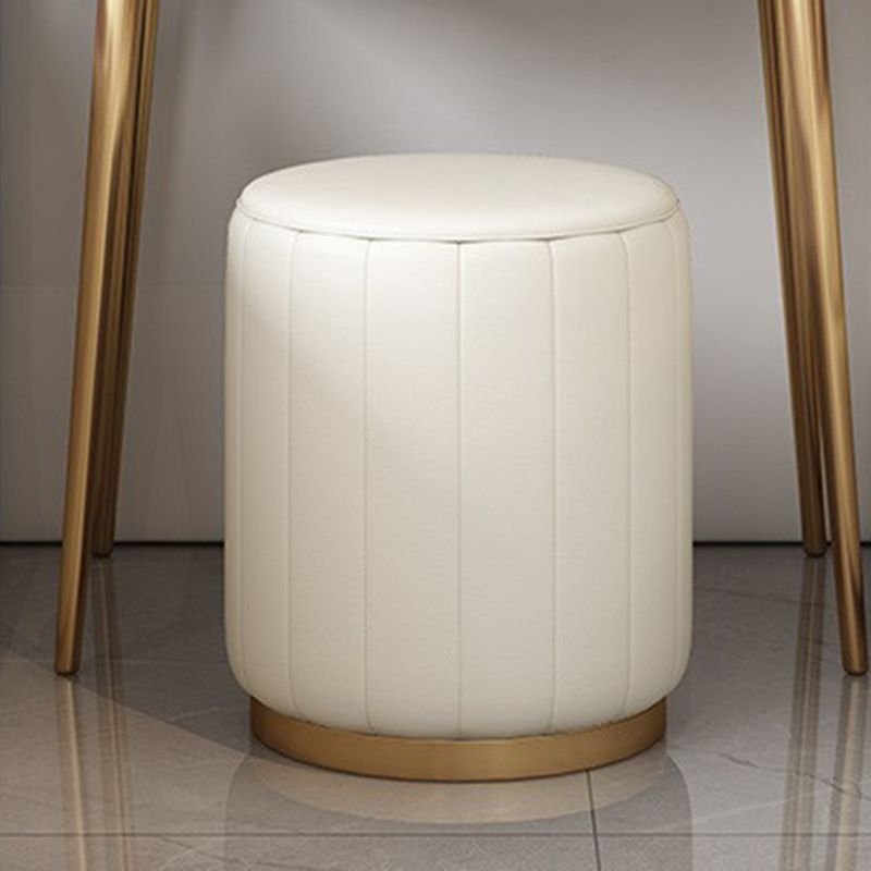 Stone Top Makeup Dressing Table in White Luxurious Metal Vanity