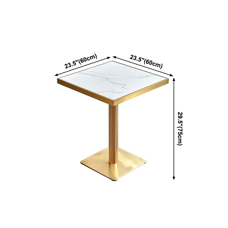 Mesa de lujo tradicional de metal con base de pedestal para cocina y comedor
