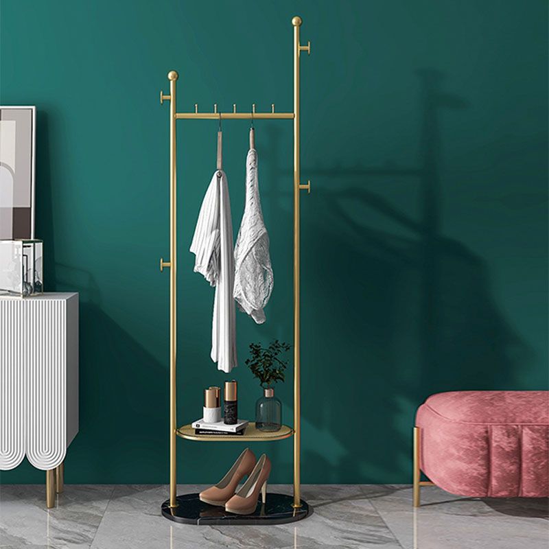 Contemporary Hall Stand Metal Hooks Included No Distressing Free Standing Coat Rack