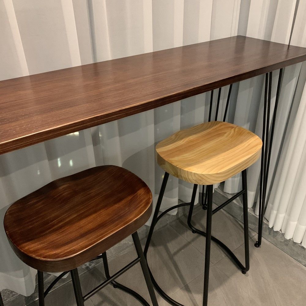 Solid Wood Counter Table with Rectangle Table Top Legs Table - 41.3" H