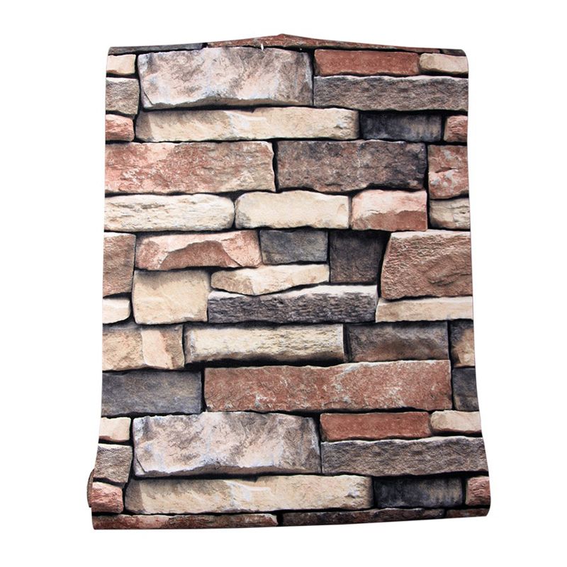 Multicolored Brick Rock Wallpaper Architecture Industrial Waterproofing Wall Covering