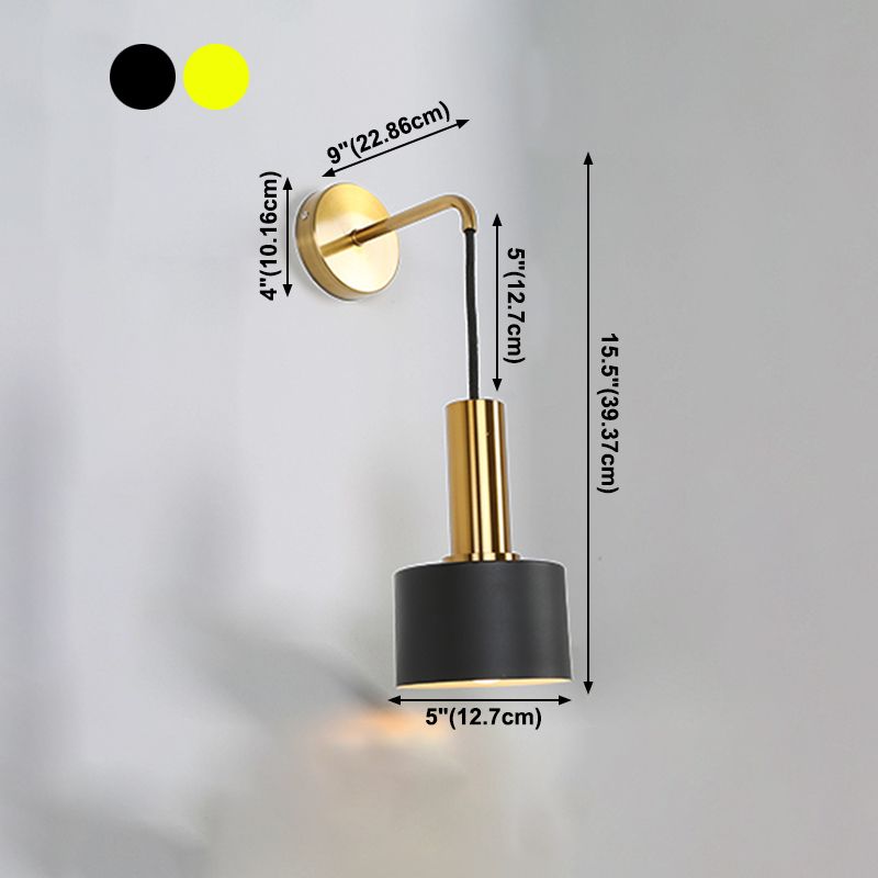 Postmodern Metal Wall Sconce 1 Blub Golden Wall Mounted Light Fixture for Bedroom