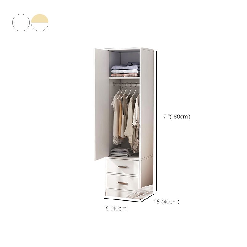 Modern Wood Freestanding Wardrobe Multifunctional Wardrobe with Hinged Door