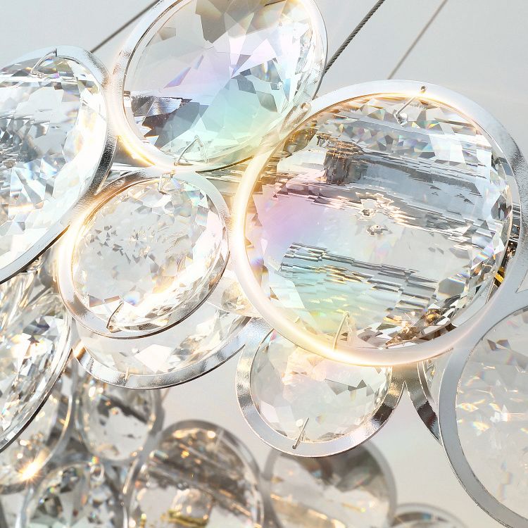 Round Crystal Modern Chandelier Pendant Light for Living Room Dining Room