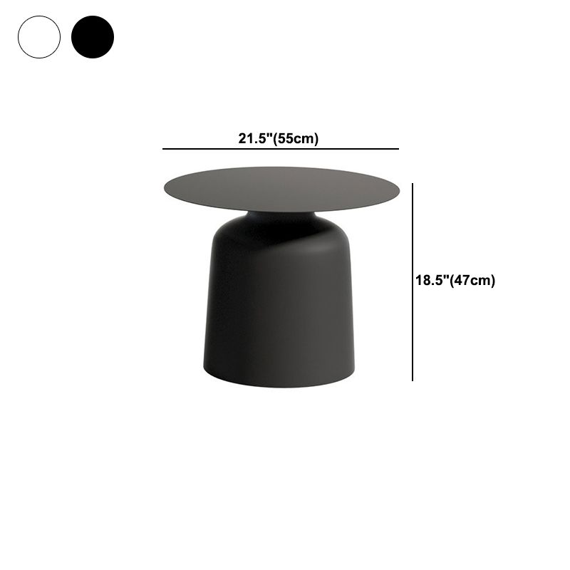 Pedestal Design Cocktail Table White/black Iron Round Coffee Table