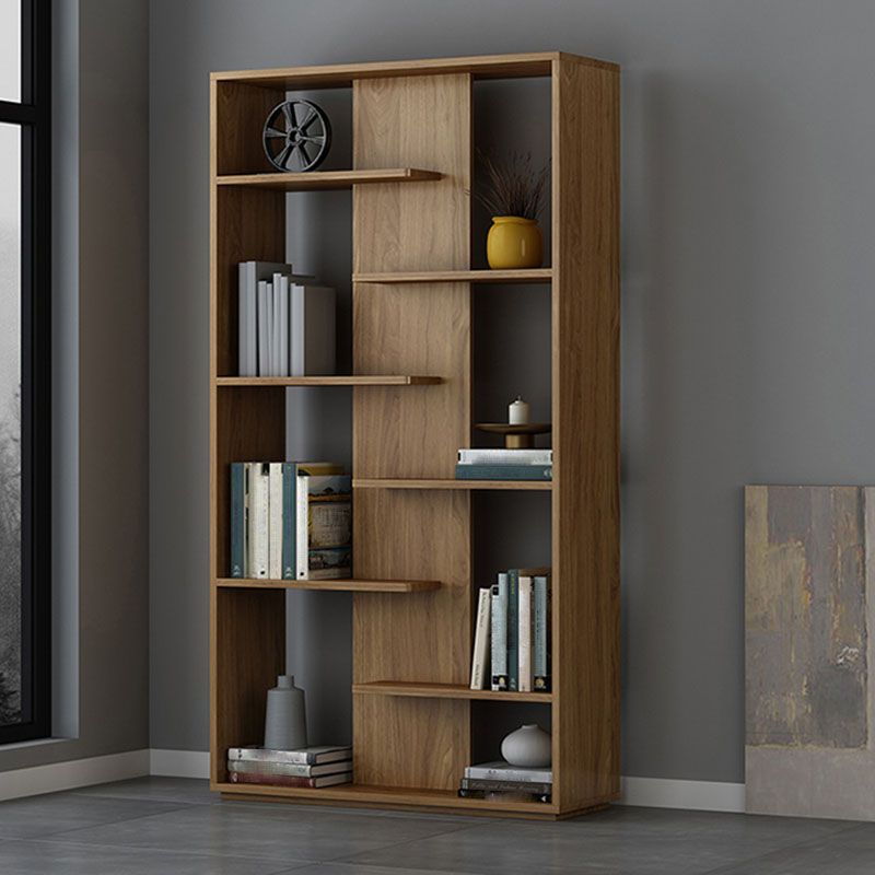 Contemporary Open Back Standard Bookshelf Wood Bookcase with Shelves