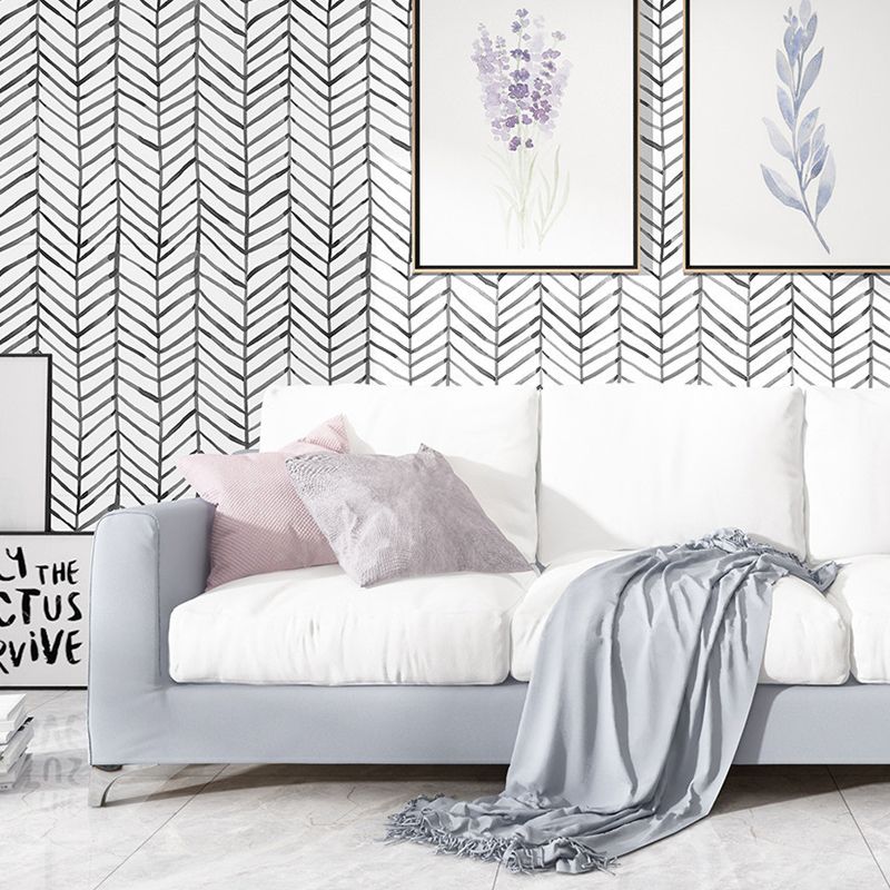 Abstract Chevron Wallpaper Aesthetic Decorative Self-Adhesive Wall Covering 17.5-inch x 19.5-foot