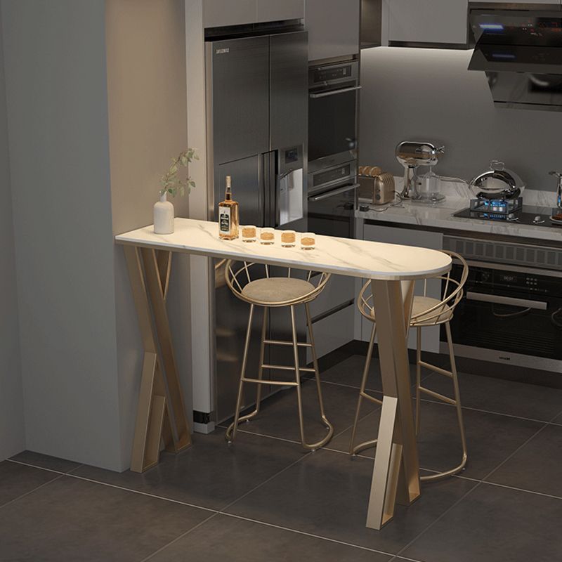 Tavolo da bar per pub interno in pietra glam tavolo da pranzo in ghiottino con doppio piedistallo