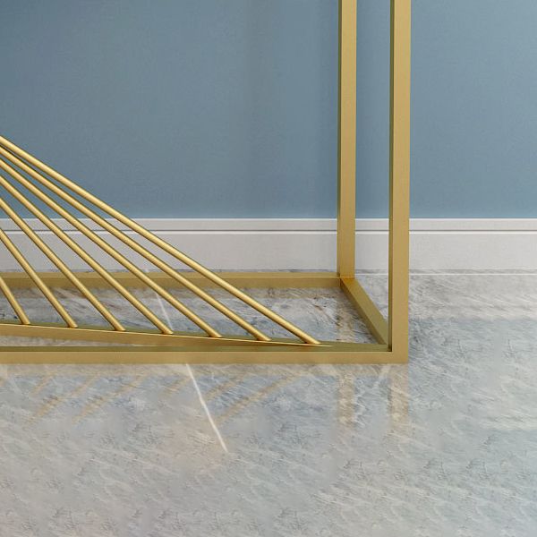 Glam Rectangle Accent Table 31.5" Tall Marble Console Table for Hall