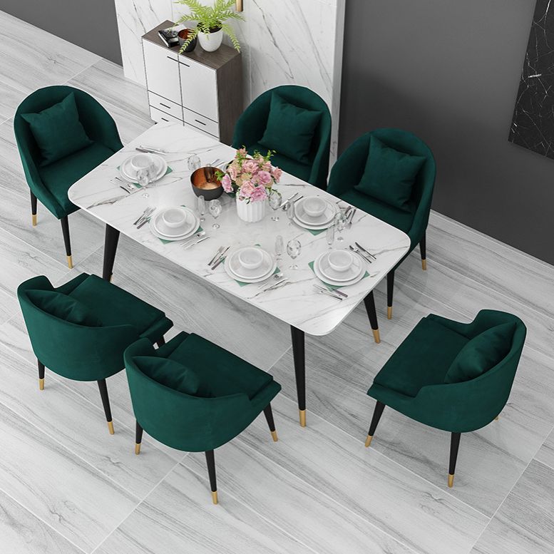 Glam Style Sintered Stone Dining Set Rectangle 1/5/7 Pieces Dining Set for Dining Areas