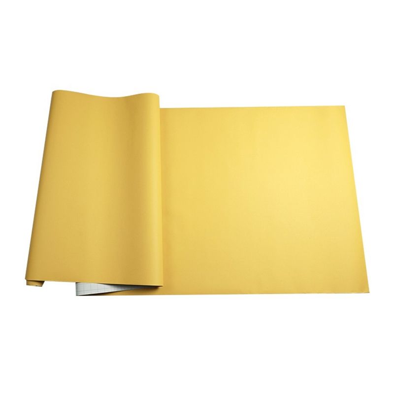 Modern Solid Removable Wallpaper for Snack Bar 19.4-sq ft Wall Decor in Yellow, Peel and Stick