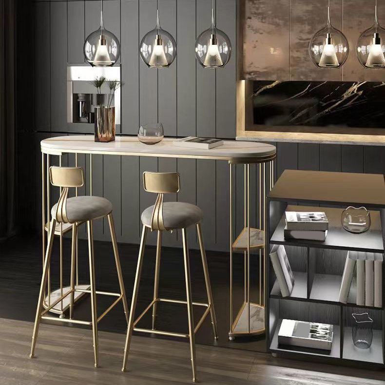 Contemporary Dining Stool Armless Bar Stools with Metal Base