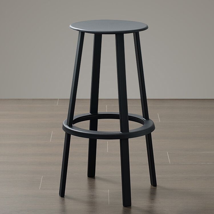 Modern Rotatable Backless Counter Stool Iron Cafe Bar Stool with Pedal