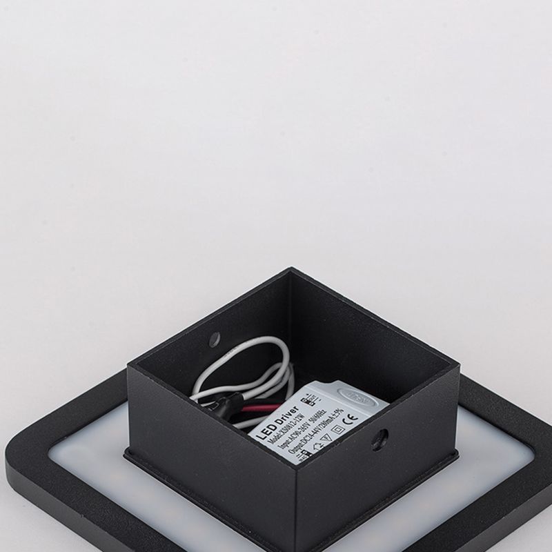 Simplicity Geometric Wall Sconce Metal 1 Light Wall Lighting Idea in Black