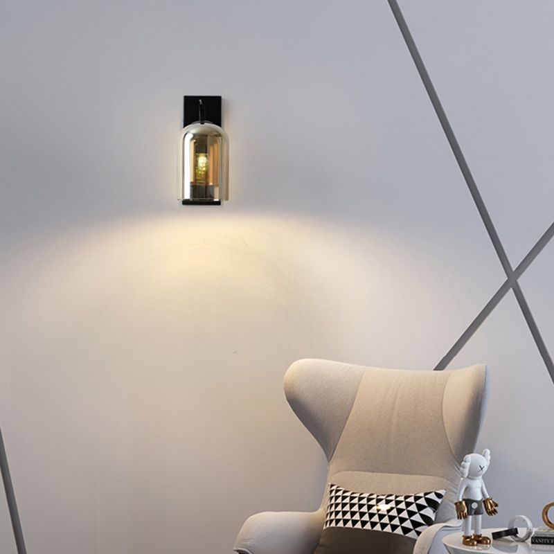Glass Shaded Wall Sconce Lighting Simplicity Style Wall Mount Lighting for Bedroom