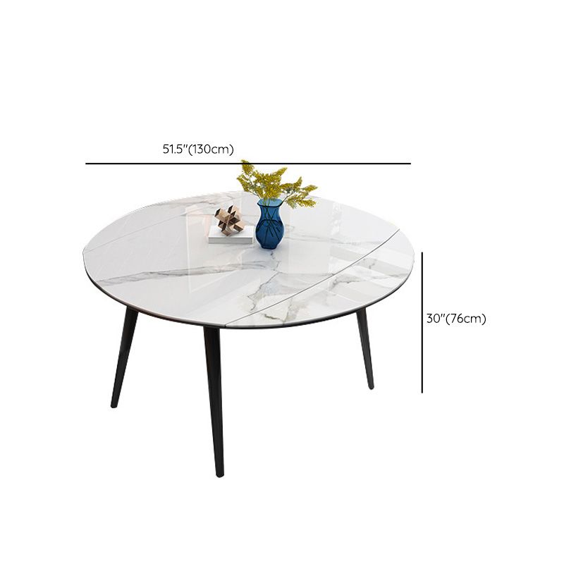 Modern 4 Legs Dining Table Stone Scalable Table for Dining Room